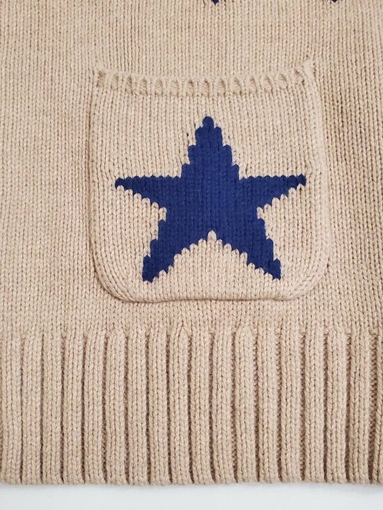 RAILS Womens Rhea Sweater Small Camel Cobalt Stars Full Zip Cardigan Wool Blend - Picture 11 of 15